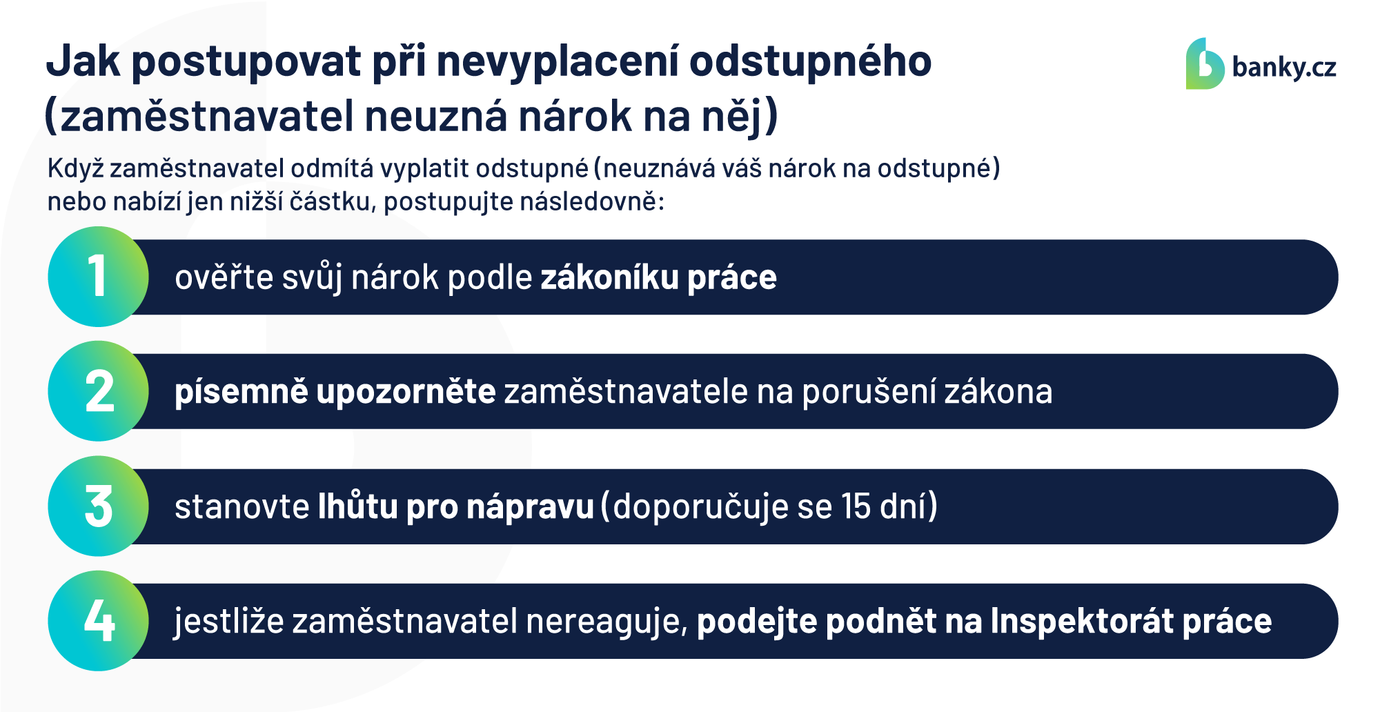 Jak postupovat při nevyplacení odstupného (zaměstnavatel neuzná nárok na něj)
