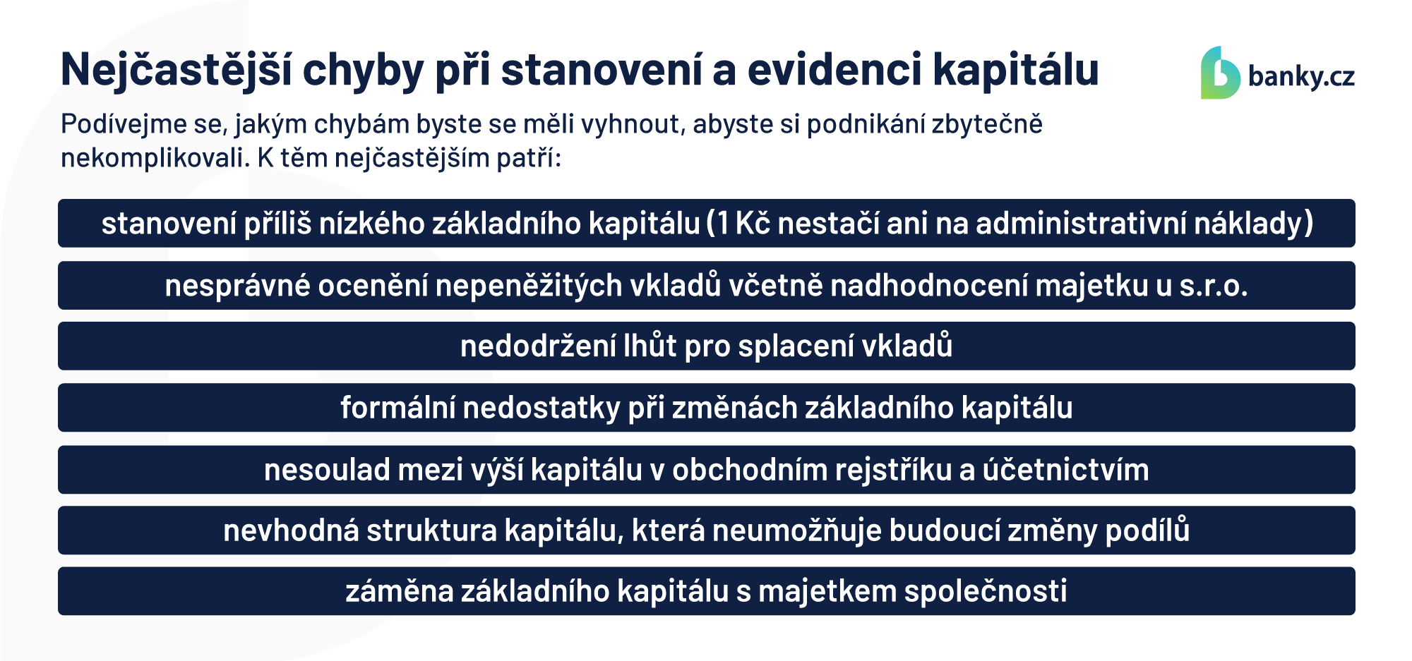 Nejčastější chyby při stanovení a evidenci kapitálu