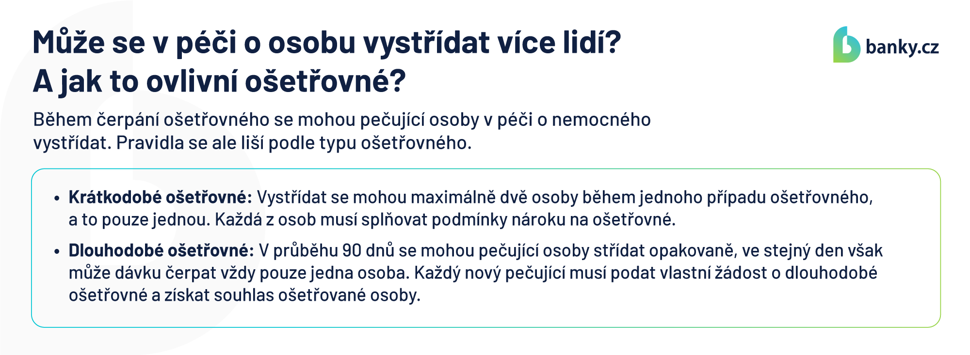Může se v péči o osobu vystřídat více lidí? A jak to ovlivní ošetřovné? Může se v péči o osobu vystřídat více lidí? A jak to ovlivní ošetřovné?