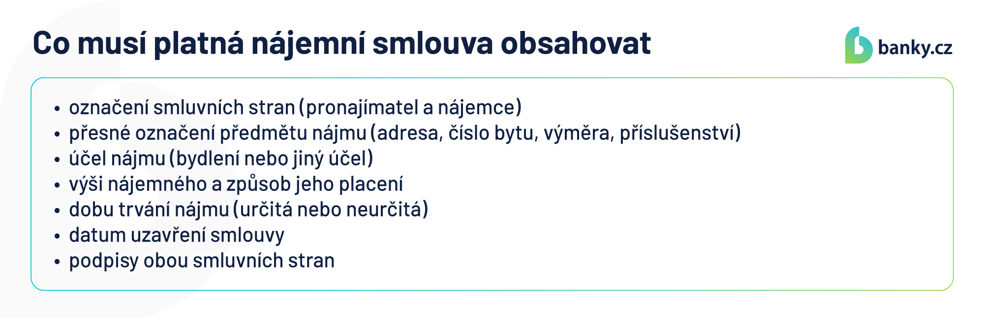 Co musí obsahovat nájemní smlouva, aby byla platná Co musí obsahovat nájemní smlouva, aby byla platná