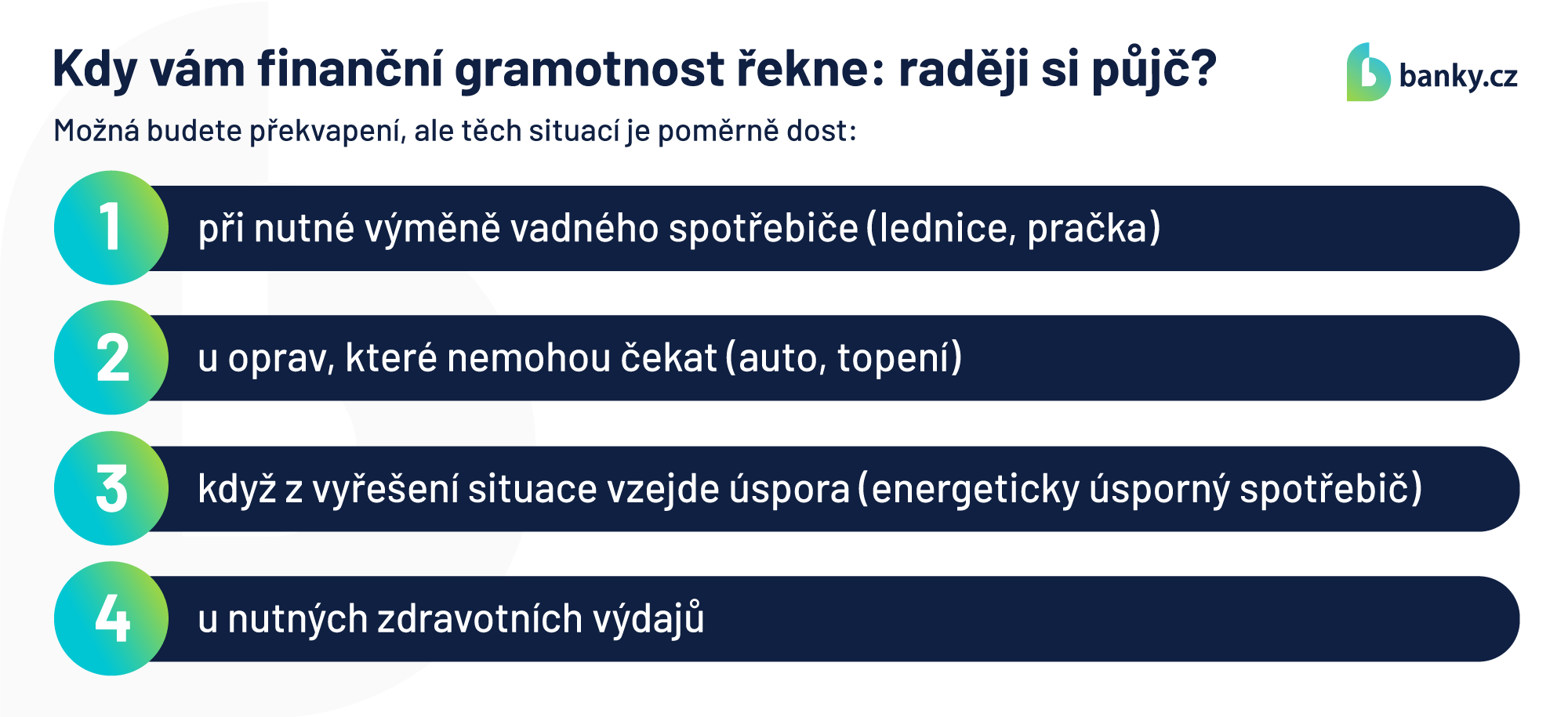 Kdy vám finanční gramotnost řekne: raději si půjč? Kdy vám finanční gramotnost řekne: raději si půjč?