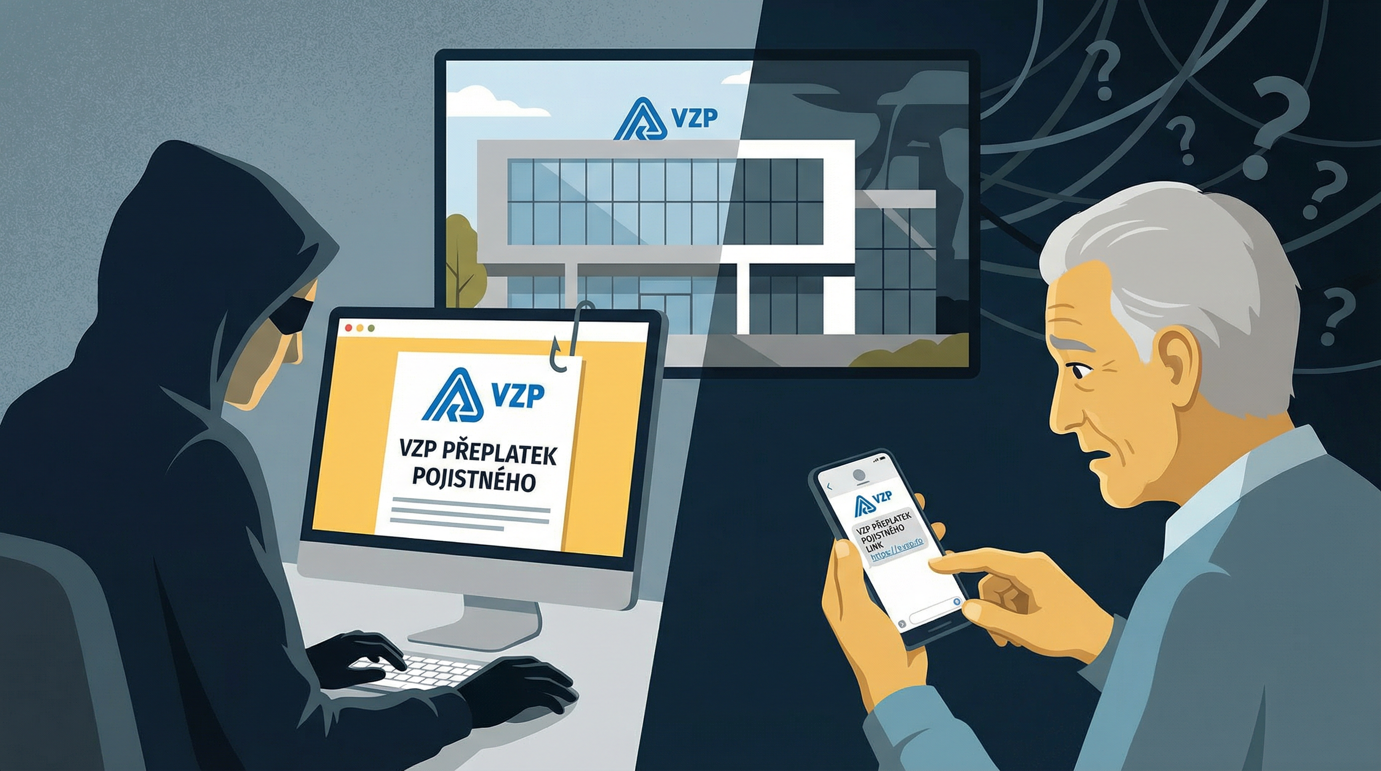 Podvodníci zneužívají jméno VZP a lákají klienty na falešný přeplatek pojistného Podvodníci zneužívají jméno VZP a lákají klienty na falešný přeplatek pojistného