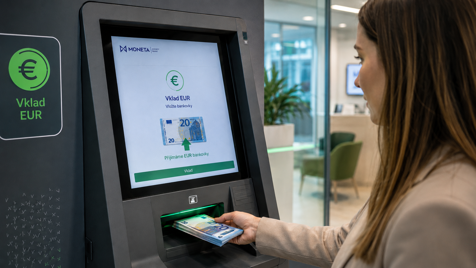 MONETA spouští vklad eurových bankovek na vybraných bankomatech MONETA spouští vklad eurových bankovek na vybraných bankomatech