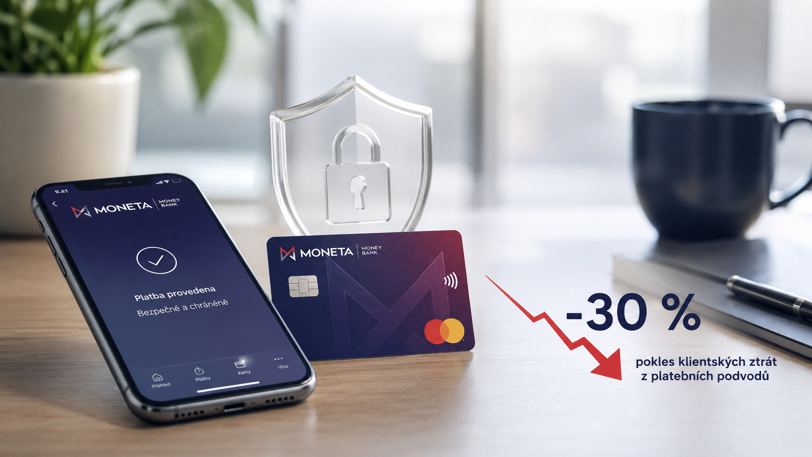 MONETA hlásí pokles klientských ztrát z platebních podvodů o zhruba 30 % MONETA hlásí pokles klientských ztrát z platebních podvodů o zhruba 30 %