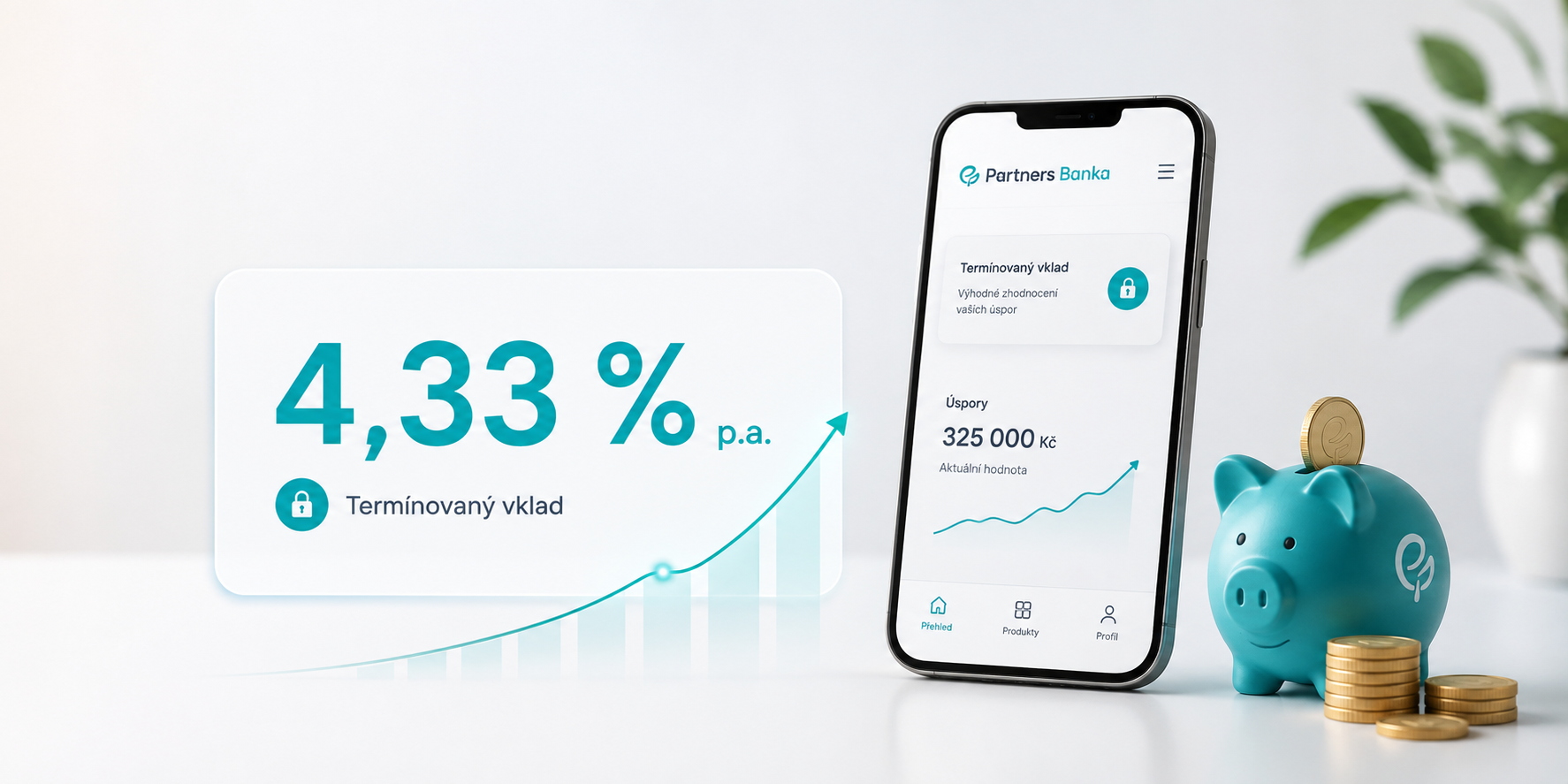 Partners Banka spouští termínovaný vklad 4,33 % p.a. na 6 měsíců