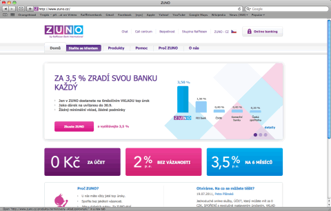 Psát o Air Bank byl omyl, je vlastně boží. Je tu šťavnatější soustíčko: banka Zuno Psát o Air Bank byl omyl, je vlastně boží. Je tu šťavnatější soustíčko: banka Zuno